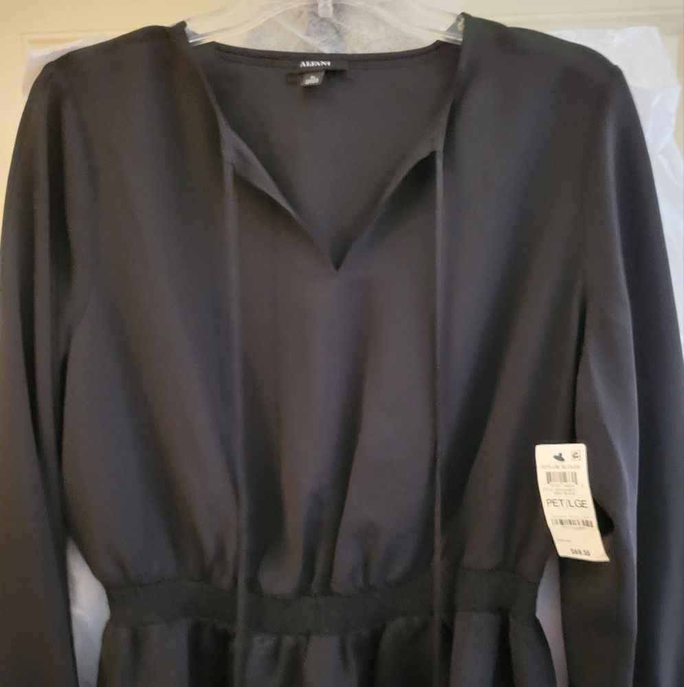 Alfani Black Peplum Blouse